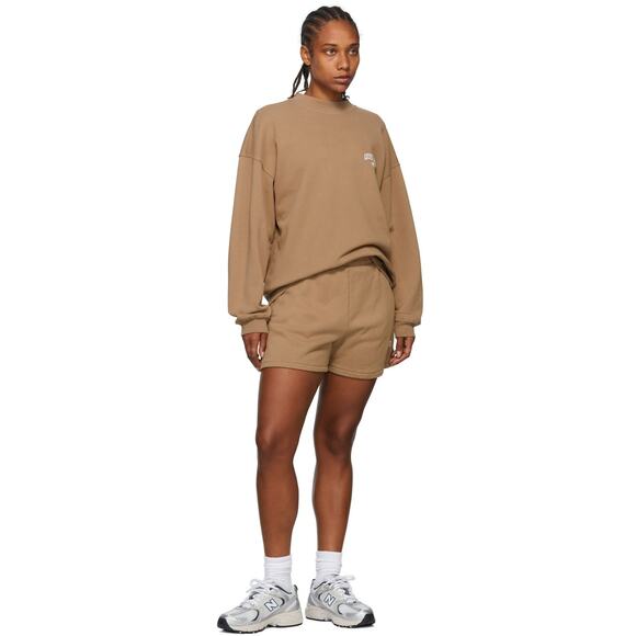 Anine Bing Pants - ANINE BING Sport Brown Evan Shorts EUC Sz Large $99 MSRP Loungewear 100% Cotton